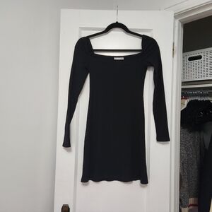 Reformation Jeans Square Neck Ribbed Long Sleeve Mini Dress size small